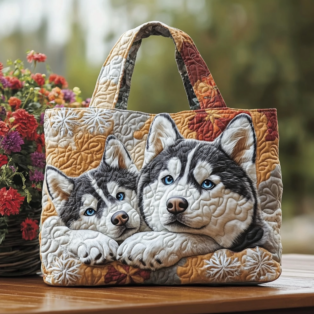 Husky Dream Quilted Tote Bag NCU0DK9730