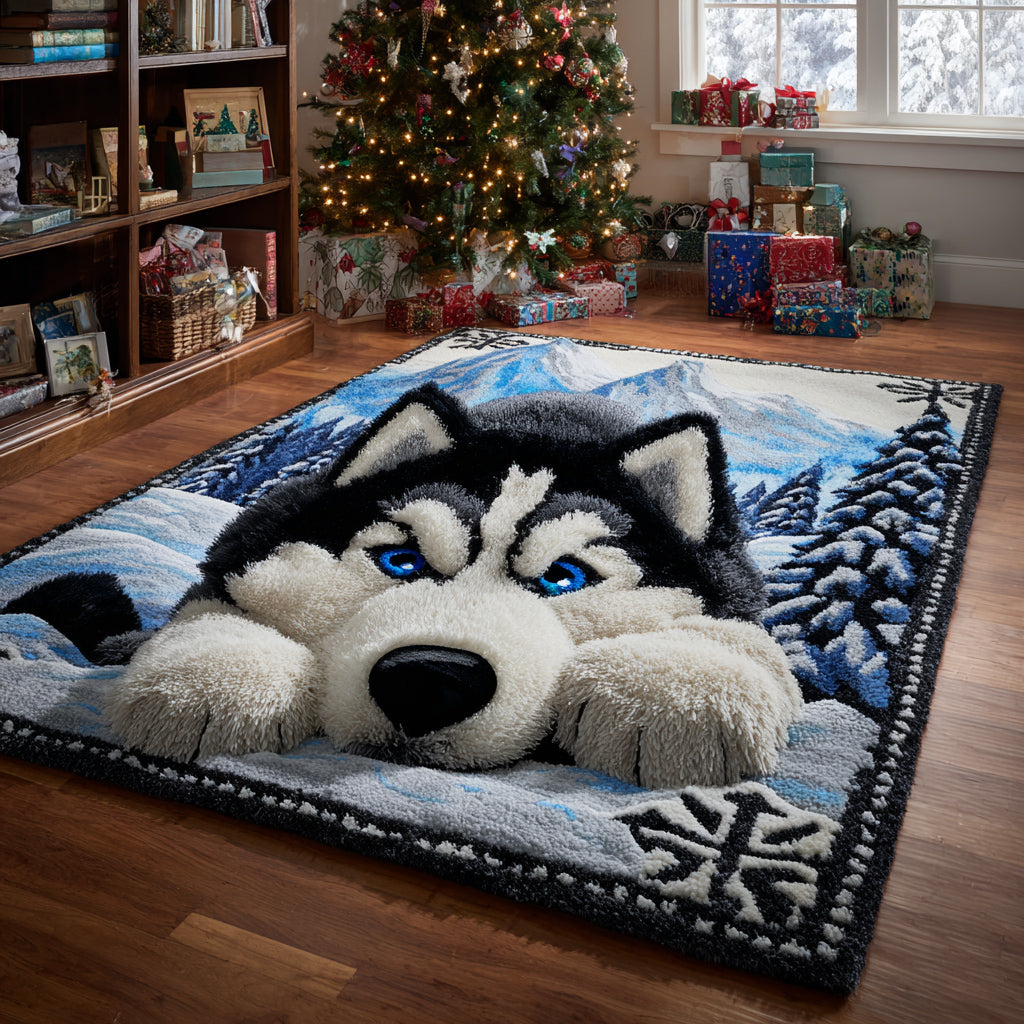 Husky Hearth Paw Area Rug NCU0HH1386
