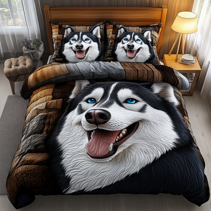 Husky Journey 3-Piece Quilted Bedding Set NCU0DK7430