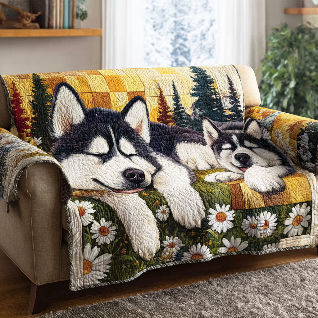 Husky Love Quilted Sofa Cover NCU0TD2211