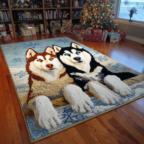 Husky Snowfall Pair Area Rug NCU0HH1387