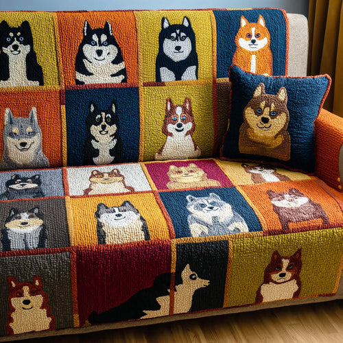 Husky Spirit Quilted Sofa Cover NCU0TD2209