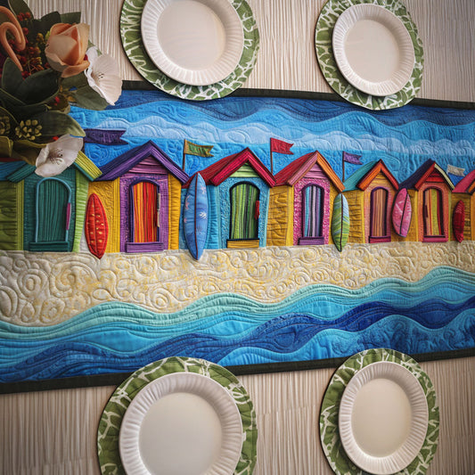 Hut by the Shore Quilted Table Runner NCU0NT6488