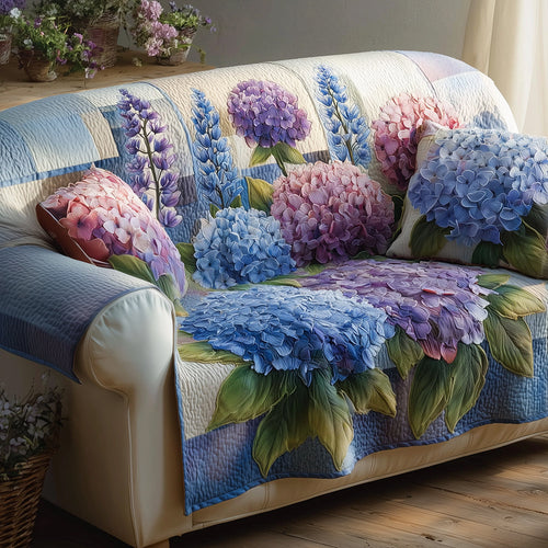 Hydrangea Garden Quilted Sofa Cover NCU0TH3629