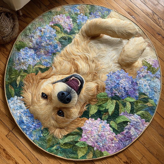 Hydrangea Hug Quilted Round Mat NCU0TV461