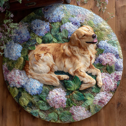 Hydrangea Rest Quilted Round Mat NCU0TV465