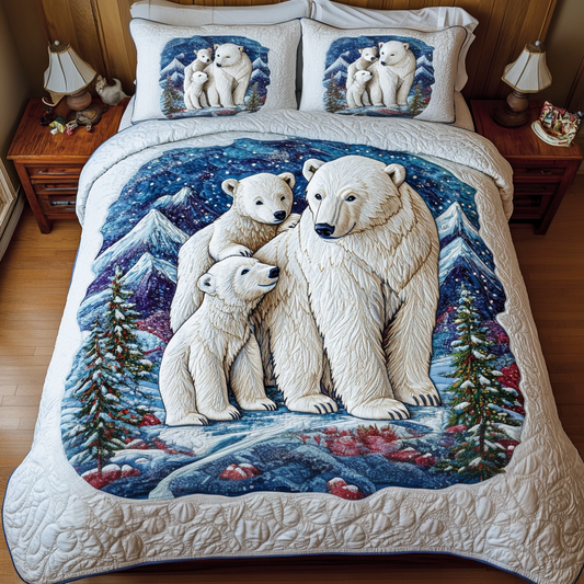 Icebound Bears 3-Piece Quilted Bedding Set NCU0VH910