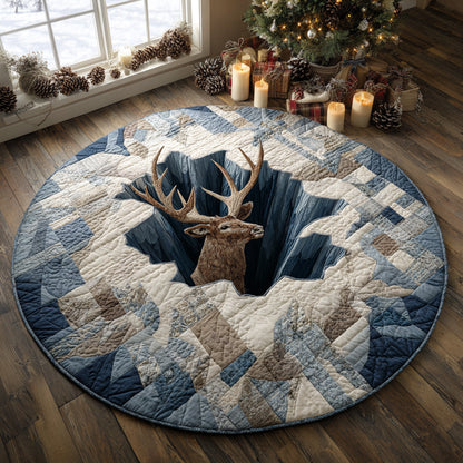 Icebound Elk Spirit Quilted Round Mat NCU0DV7656