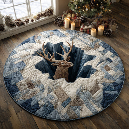 Icebound Elk Spirit Quilted Round Mat NCU0DV7656