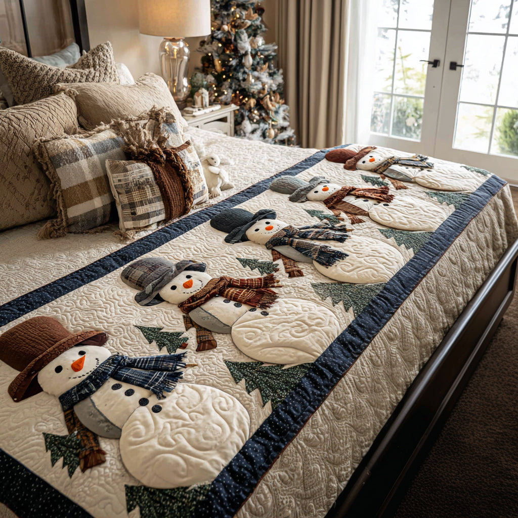 Icy Holiday Happiness Quilted Bed Runner NCU0DV8599