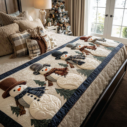 Icy Holiday Happiness Quilted Bed Runner NCU0DV8599