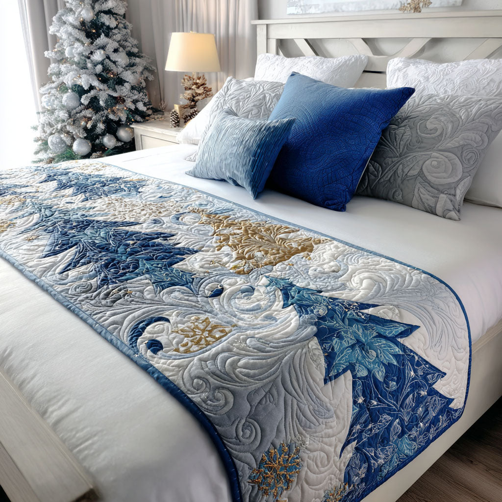 Christmas Tree Quilted Bed Runner NCU0VT346