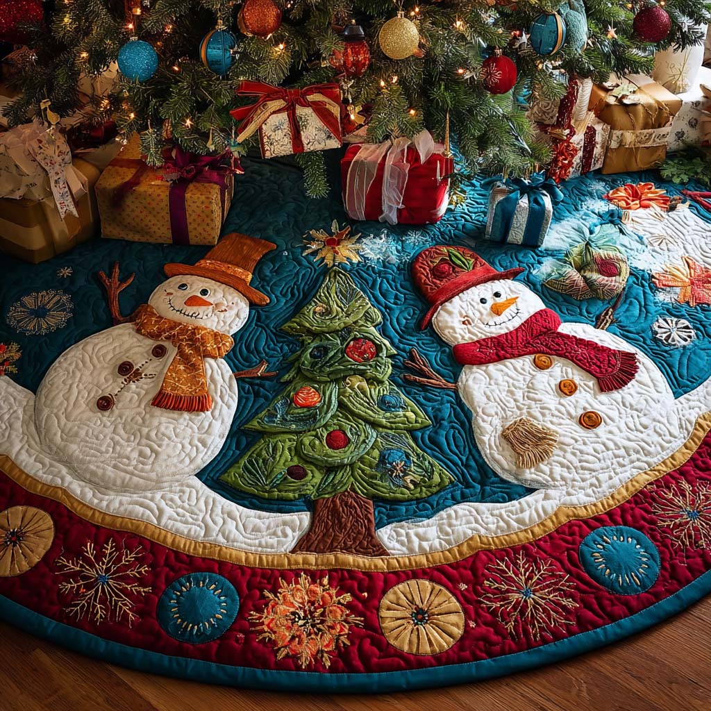 Icy Smile Christmas Quilted Tree Skirt NCU0NT11099