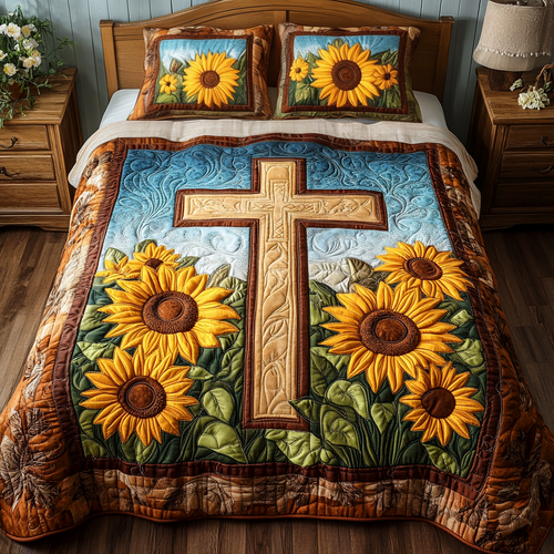 Illuminated Grace 3-Piece Quilted Bedding Set NCU0VH1898