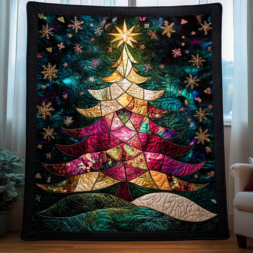 Illuminated Holiday Tree Quilted Blanket NCU0TL2163 – Vantique