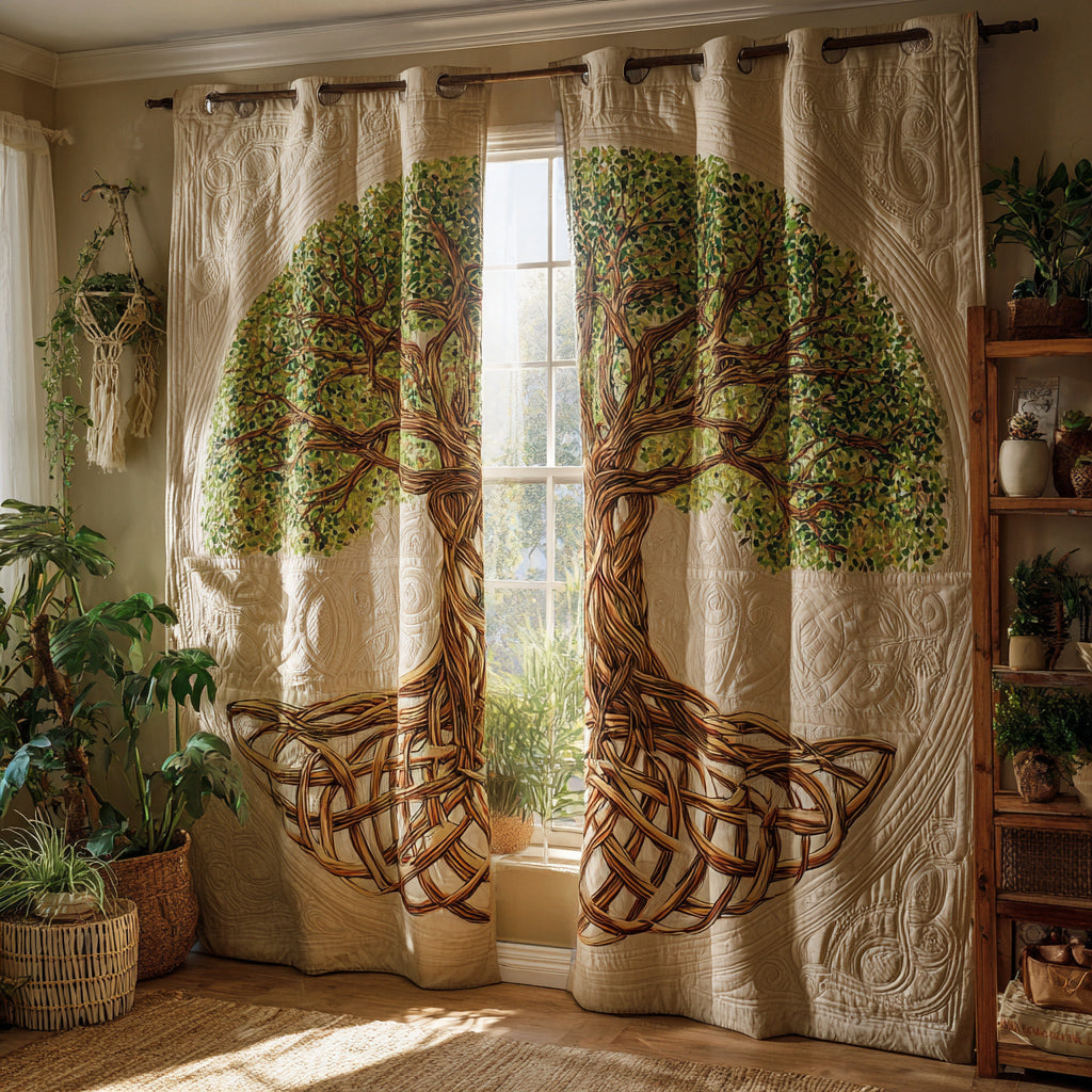 Illusion Tree of Life Quilted Curtains NCU0HH1063