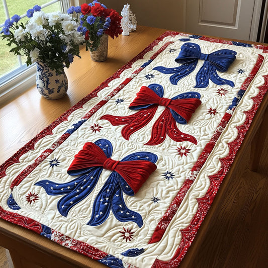 Independence Bows Quilted Table Runner NCU0PT3473