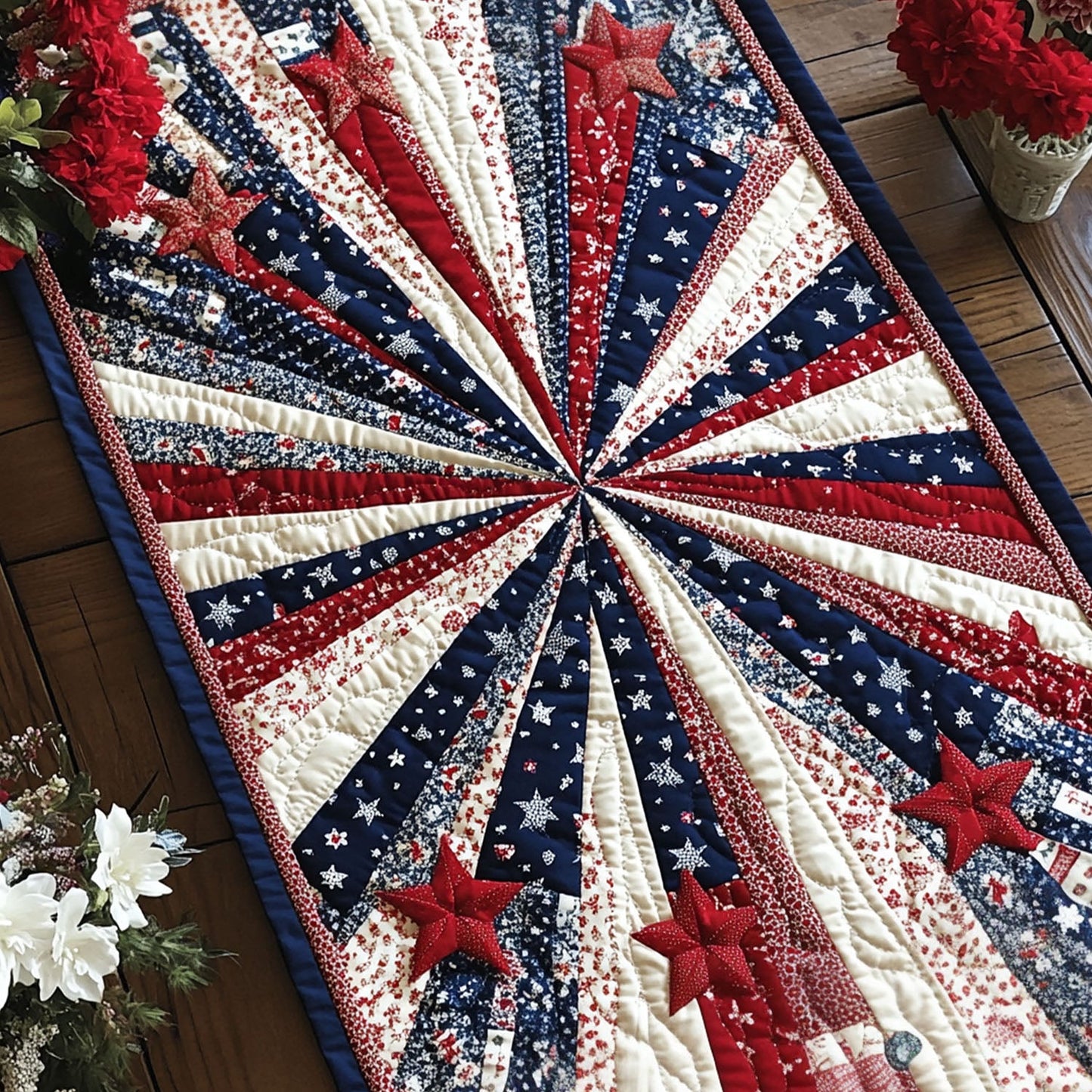Independence Day Elegance Quilted Table Runner NCU0PT5477