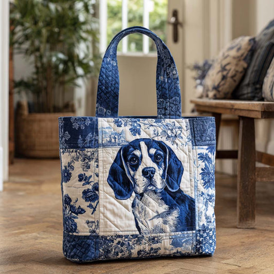 Indigo Beagle Spirit Quilted Tote Bag NCU0XD369