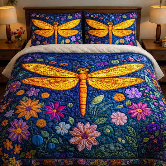 Indigo Bloom 3-Piece Quilted Bedding Set NCU0XD2475