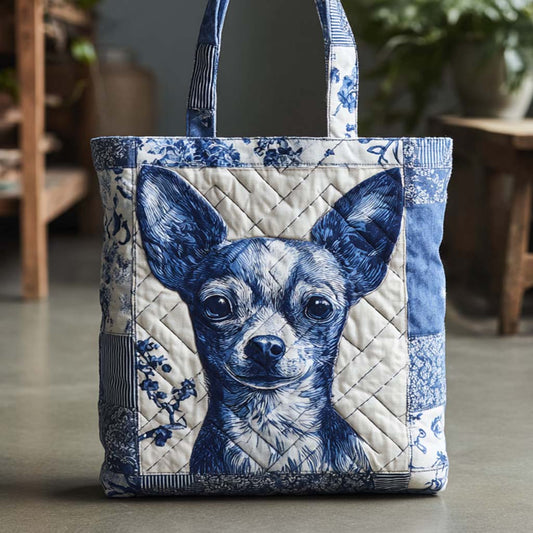 Indigo Chi Charm Quilted Tote Bag NCU0XD375