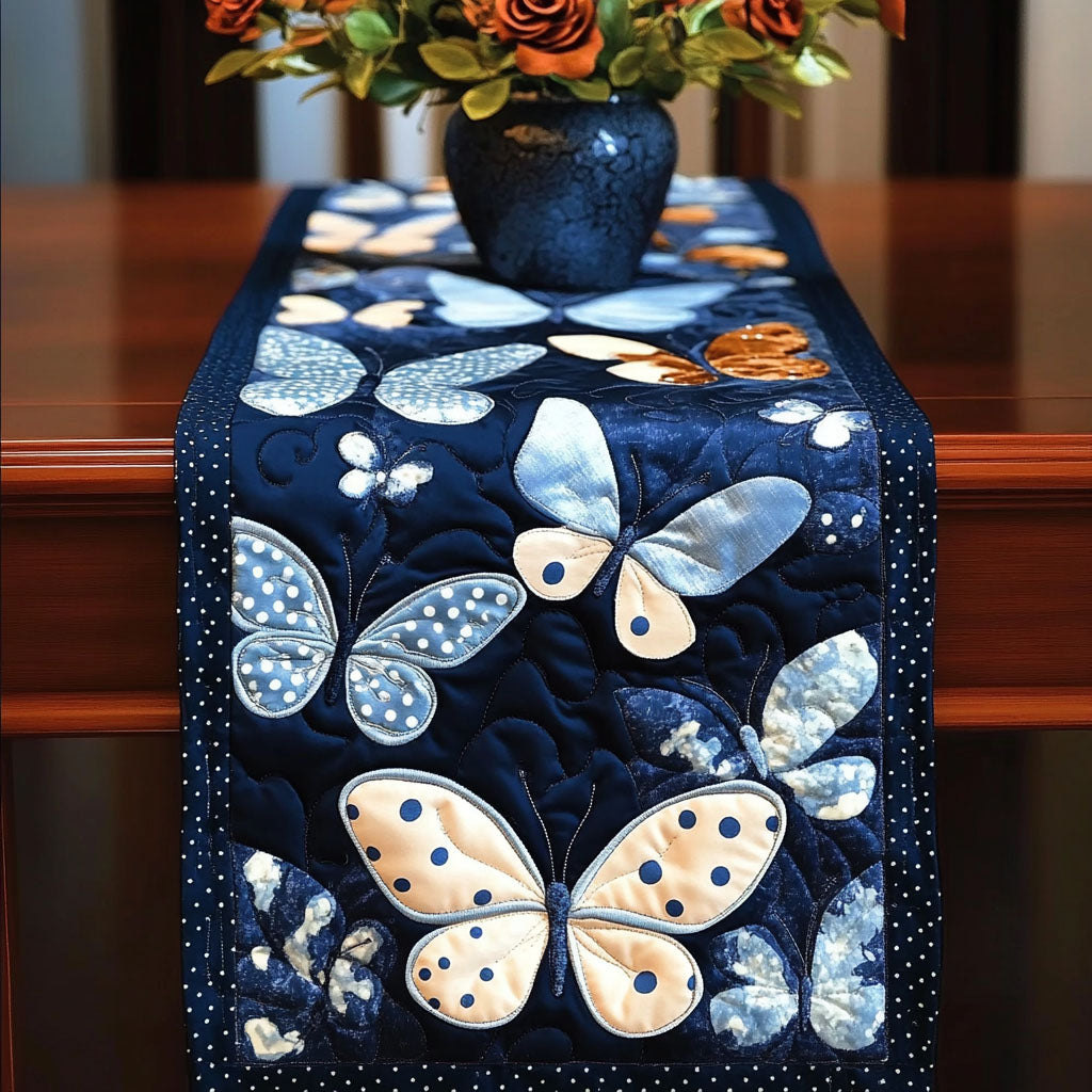 Indigo Flight Quilted Table Runner NCU0NT4135