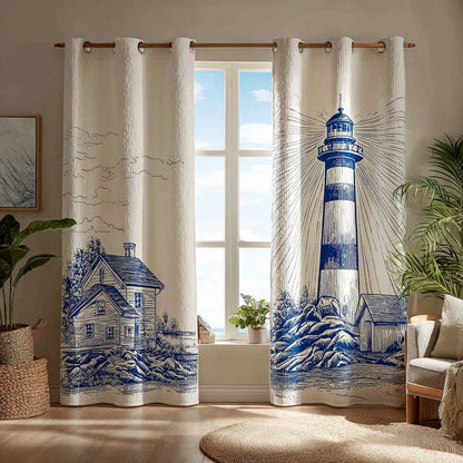 Indigo Lighthouse Quilted Curtains NCU0HH1773