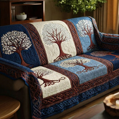 Indigo Nature Roots Quilted Sofa Cover NCU0NT12060
