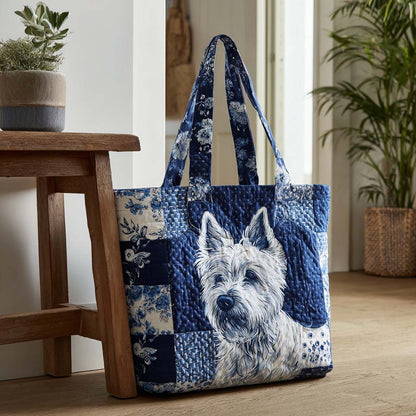 Indigo Terrier Shine Quilted Tote Bag NCU0XD377