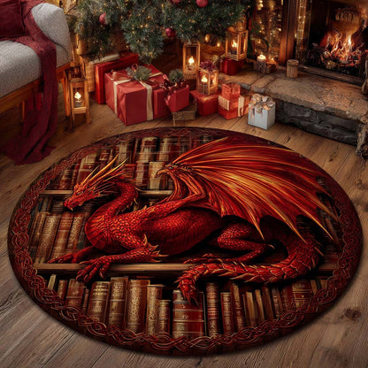 Inferno Blaze Dragon Round Carpet NCU0XD2189