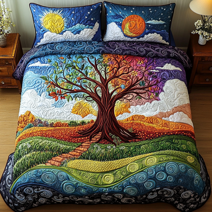 Infinite Harmony 3-Piece Quilted Bedding Set NCU0VL848