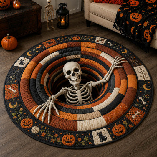 Infinite Skeleton Vortex Quilted Round Mat NCU0HH2050