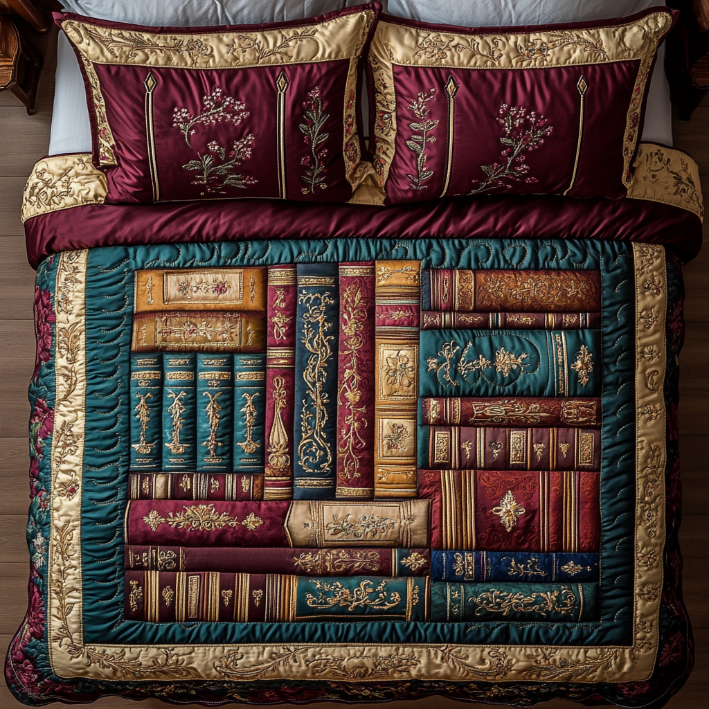 Ink And Imagination 3-Piece Quilted Bedding Set NCU0DK4790