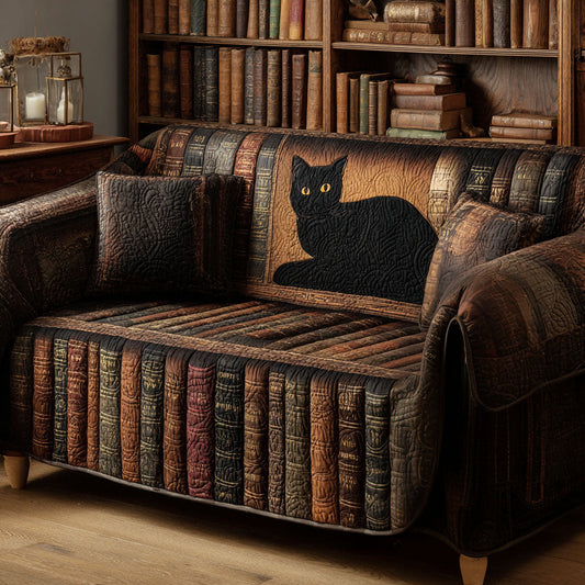 Inked Shadows Quilted Sofa Cover NCU0TV756