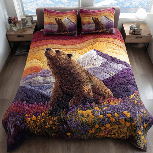 Iris Bear Howl 3-Piece Quilted Bedding Set NCU0HH1408