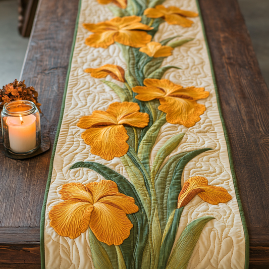 Iris Bloom Quilted Table Runner NCU0VH4697