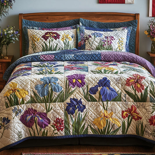 Iris Delight 3-Piece Quilted Bedding Set NCU0PT6230