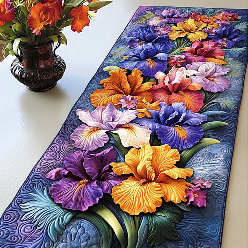 Iris Garden Delight Quilted Table Runner NCU0NT5725