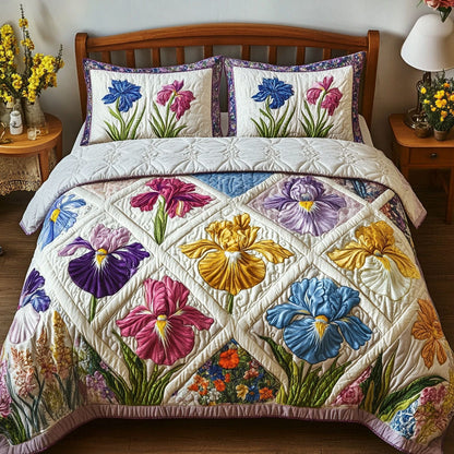 Iris Reverie 3-Piece Quilted Bedding Set NCU0NT6466