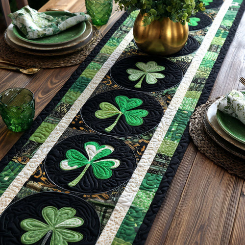 Irish Clover Quilted Table Runner NCU0NT12046