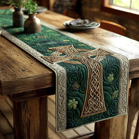 Irish Cross Blessing Quilted Table Runner NCU0TV1502