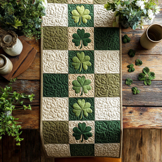 Irish Patch Shamrock Quilted Table Runner NCU0TV1513