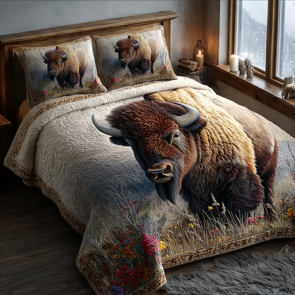 Iron Hooves 3-Piece Quilted Bedding Set NCU0DV7423