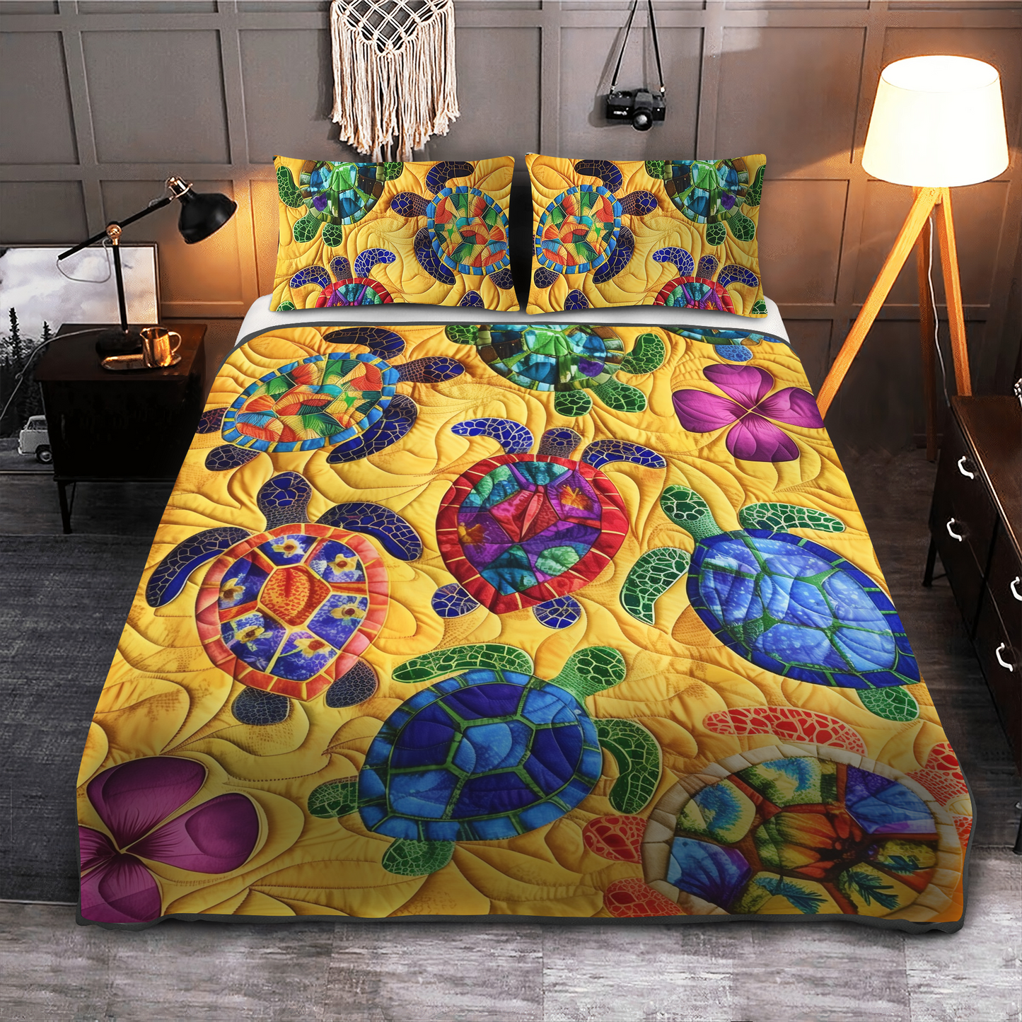 Island Turtle Dream 3-Piece Quilted Bedding Set NCU0DV047