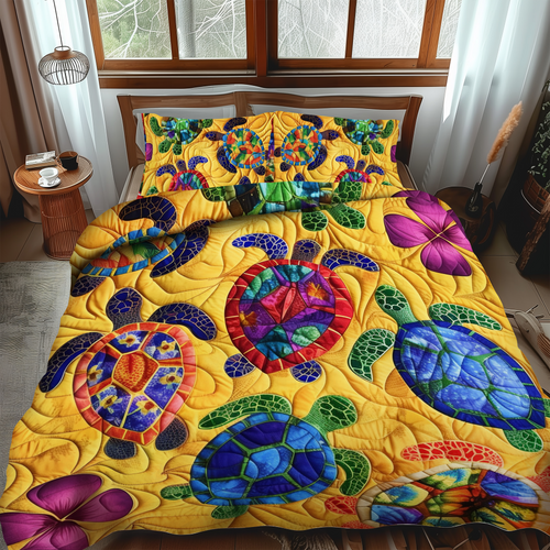 Island Turtle Dream 3-Piece Quilted Bedding Set NCU0DV047