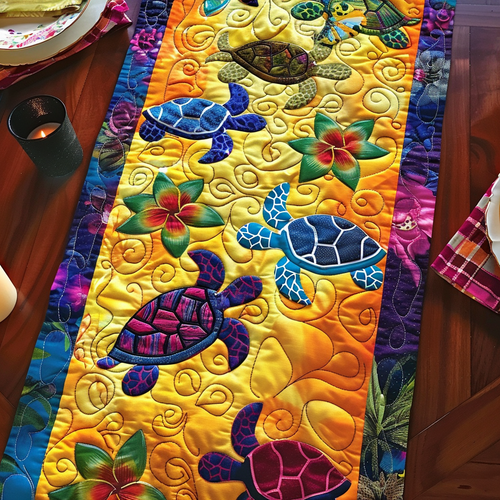 Island Turtle Dream Quilted Table Runner NCU0DV209