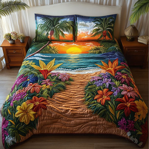 Island Bliss Retreat 3-Piece Quilted Bedding Set NCU0PT4726