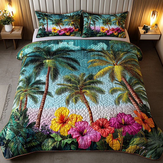 Island Bloom 3-Piece Quilted Bedding Set NCU0NT6898