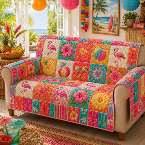 Island Bloom Quilted Sofa Cover NCU0TD2986
