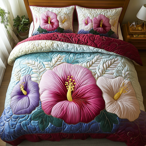 Island Blossom 3-Piece Quilted Bedding Set NCU0DV5200